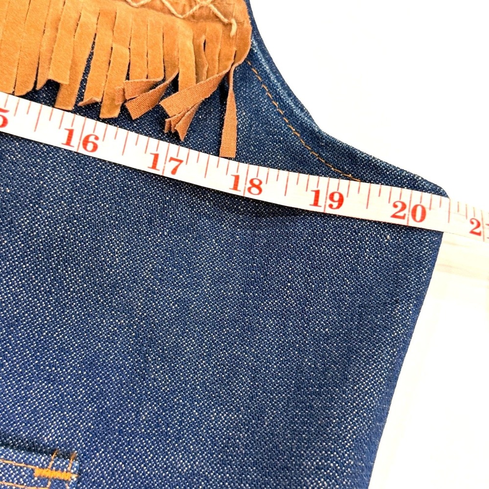 Vintage 70s Wrangler No Fault Denim Vest Womens L Western Cowboy Handmade USA - Picture 7 of 11